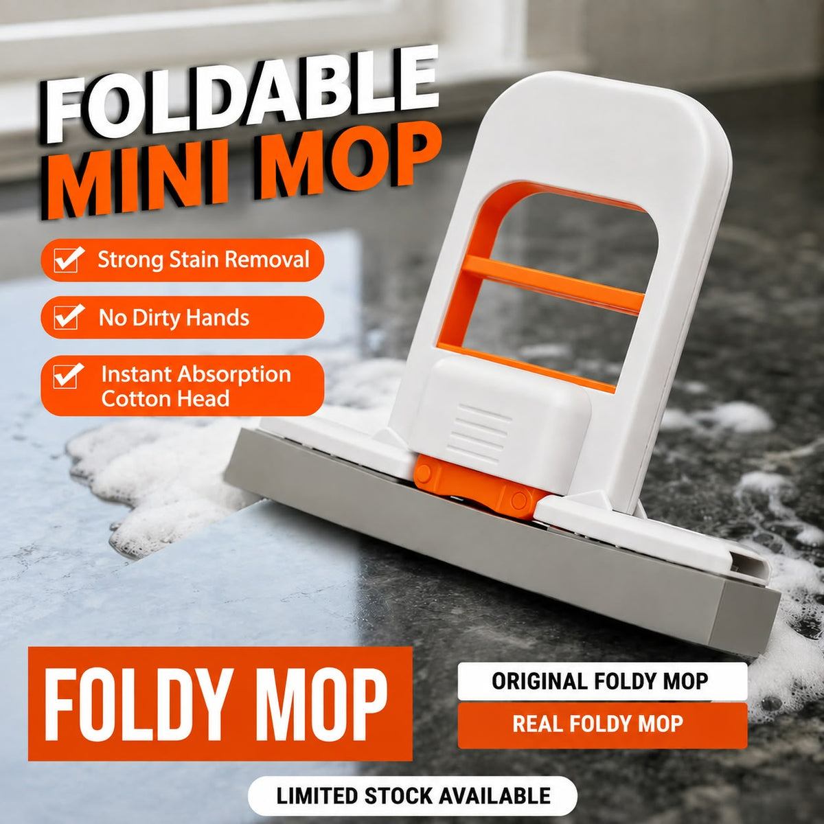 Foldable Mini Mop | Speedy Item For Cleaning